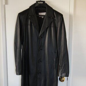 Pristine 2002 Vintage Wilsons Black Leather M. Julian Trench Coat